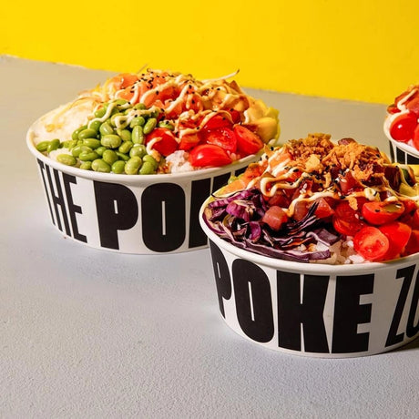 custom printed paper food poke bowl