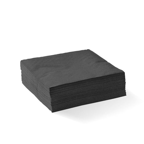25cm 2-ply black paper cocktail napkins