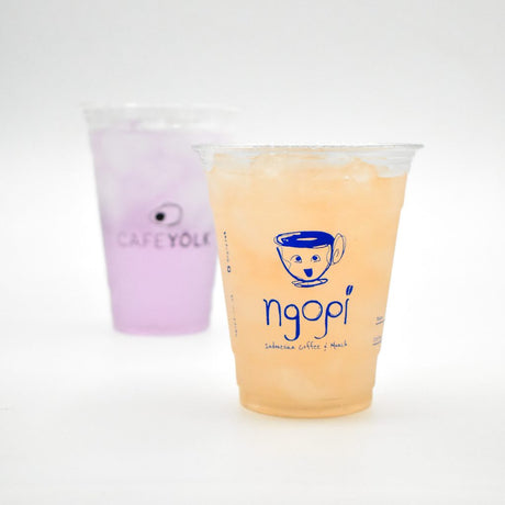 custom printed 16oz pet clear cup with ngopi branding