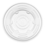 PLA lids to fit 12-32oz white compostable takeaway soup bowls